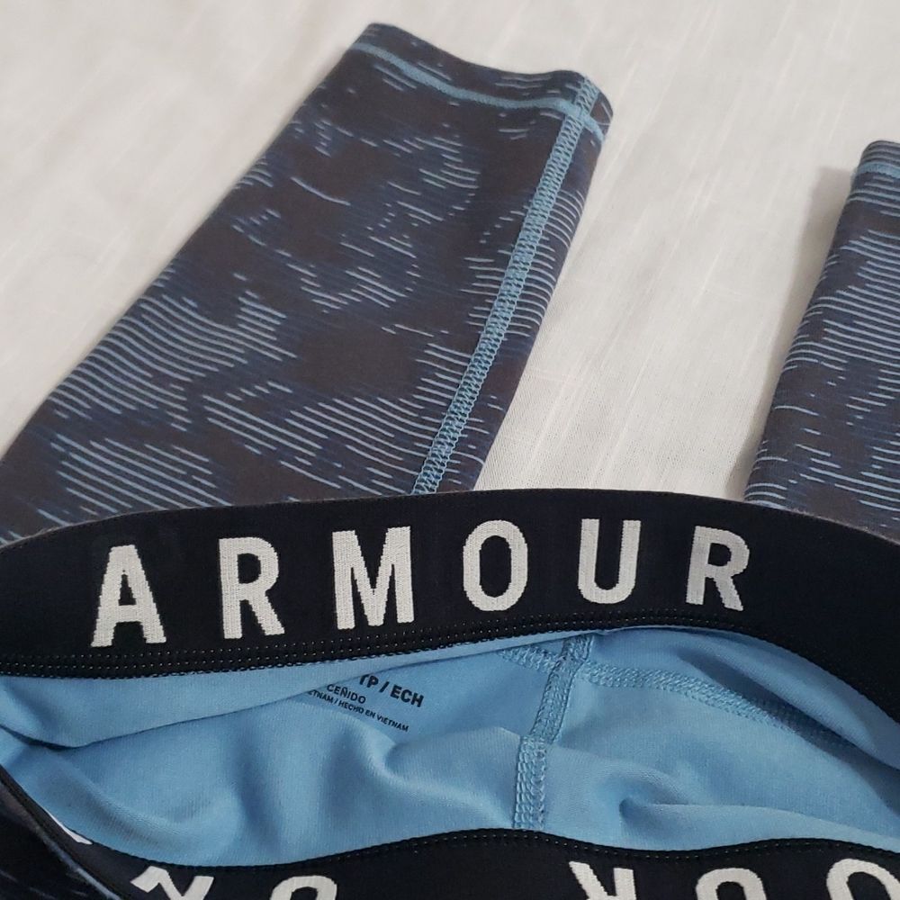 Under Armour. Blue & Black Patterned Leggings. Si… - image 6